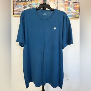 Apple T-shirt Mens Blue Short Sleeve New
